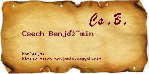 Csech Benjámin névjegykártya